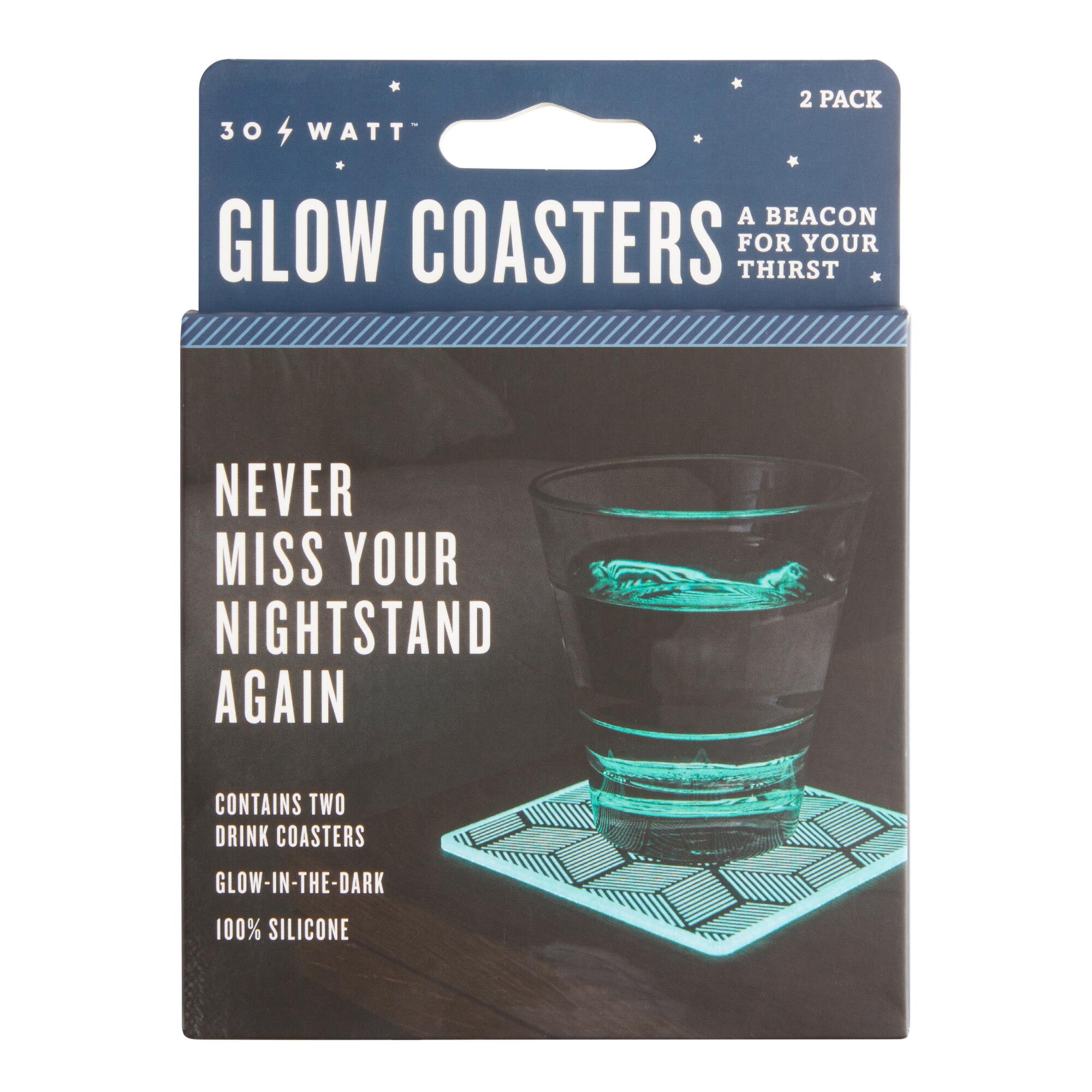 Silicone Glow In The Dark Coasters 2 Pack: Blue by World Market