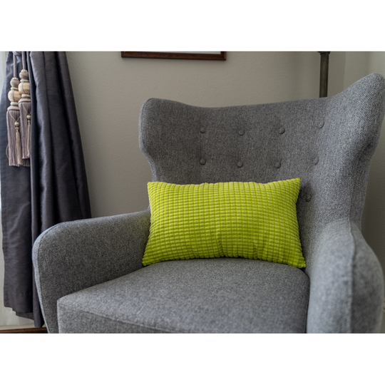 Rectangular Cable-knit Polyester Blend soft feeling Pillow Covers 12''x20'' (Without Inserts) - green