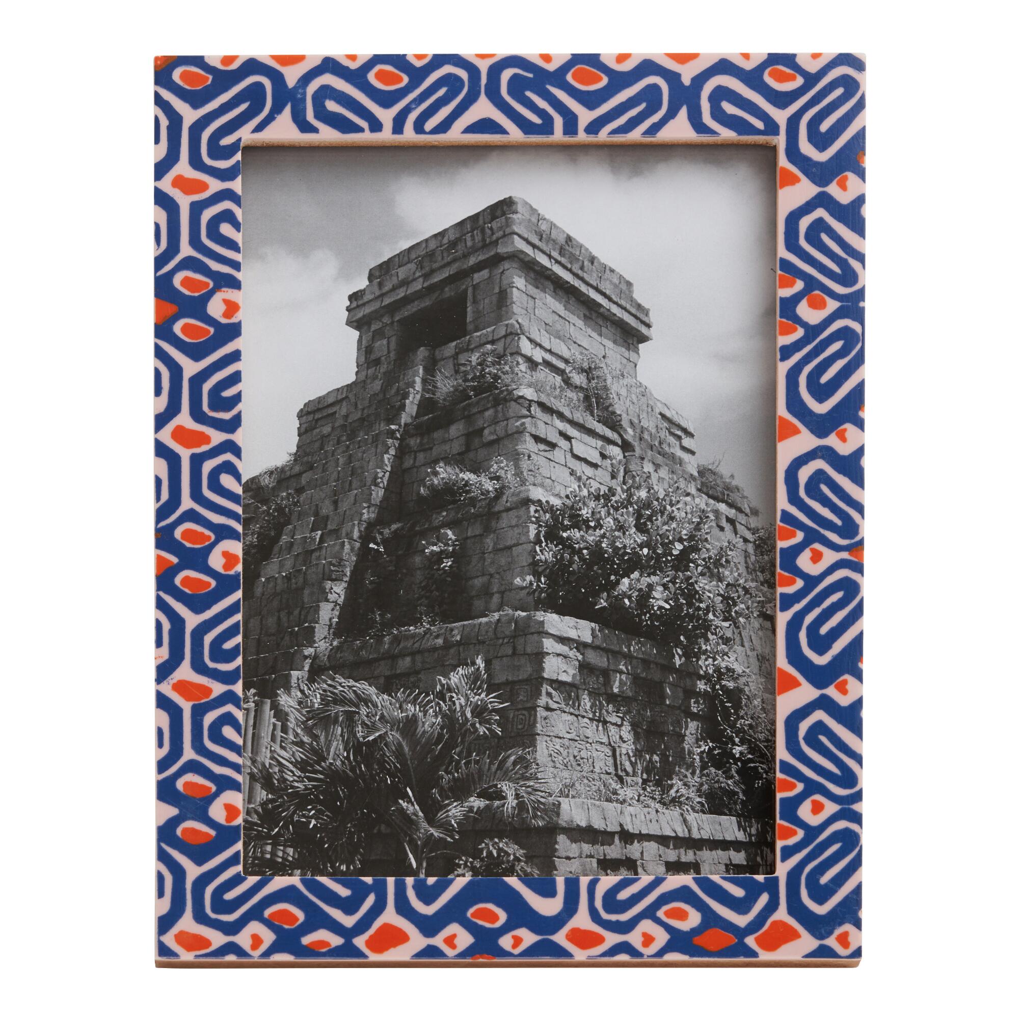 Blue And Red Maze Resin Frame: Blue/Orange by World Market