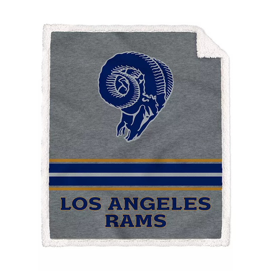 Los Angeles Rams 50'' x 60'' Vintage Triple Stripe Sherpa Blanket, Multicolor