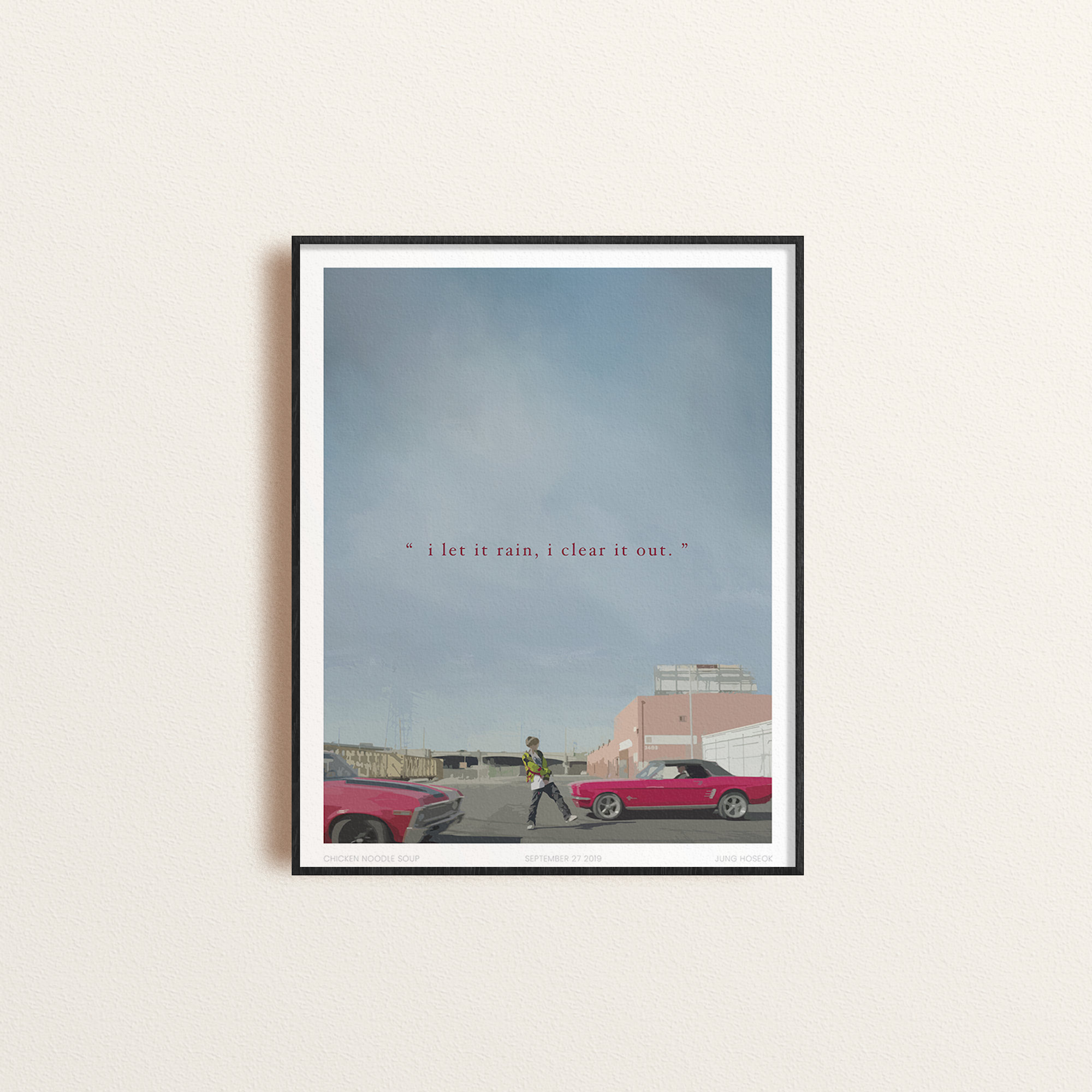 Bts J-Hope's Chicken Noodle Soup Illustrated Print | Unframed