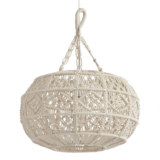 Ivory Macrame Sphere Pendant Shade by World Market