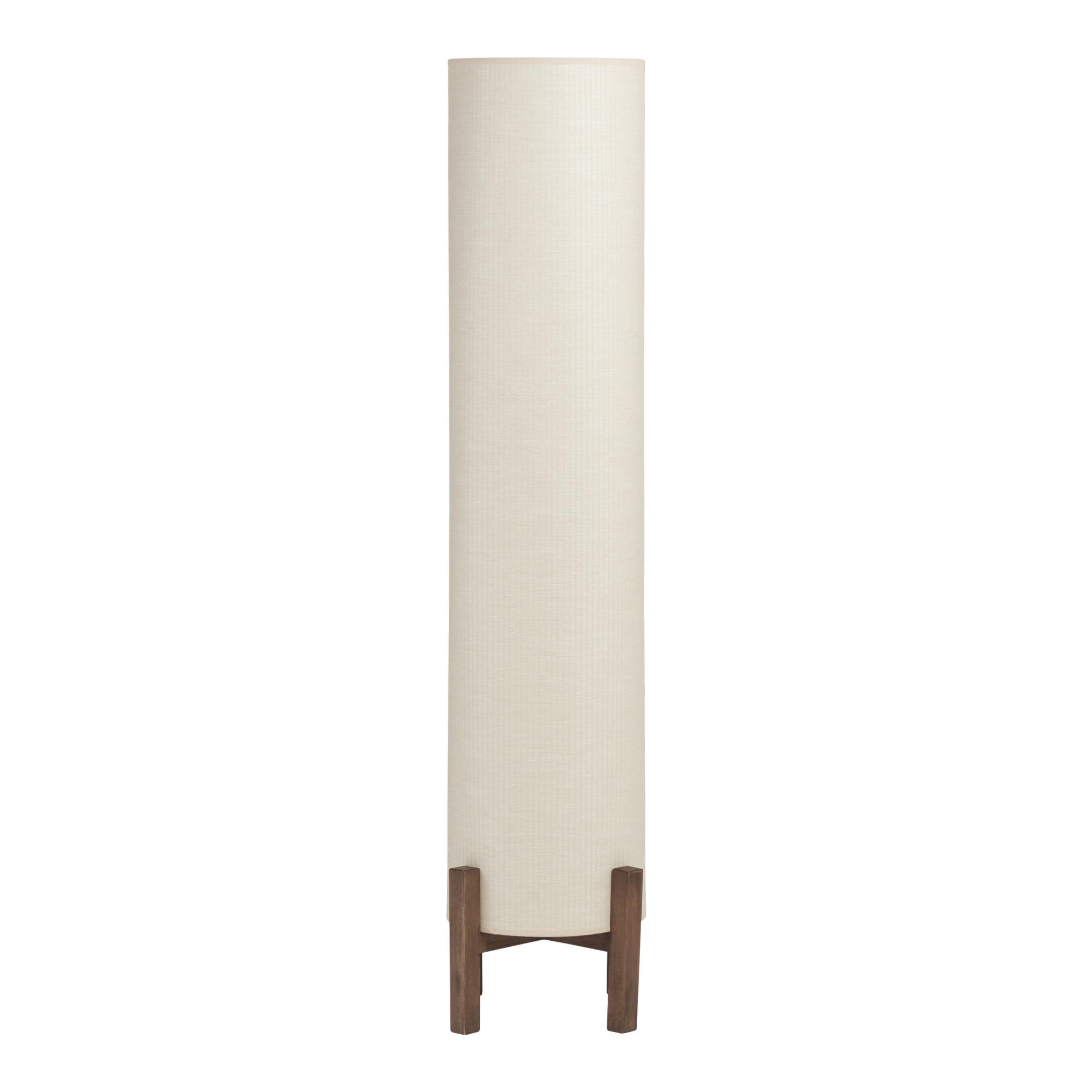 Natural Paper Rattan and Wood 2 Light Floor Lamp - Large by World Market