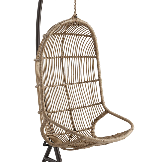 Retro All Weather Wicker Chillasan Outdoor Patio Hanging Chair: Natural by World Market