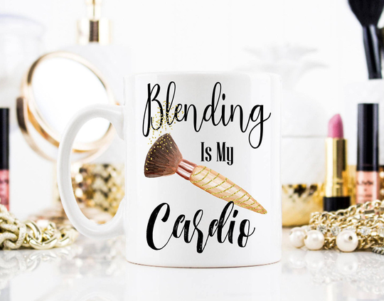Blending Is My Cardio, Contouring Mug, Makeup Gift For Artist, I Contoured Artist Quote
