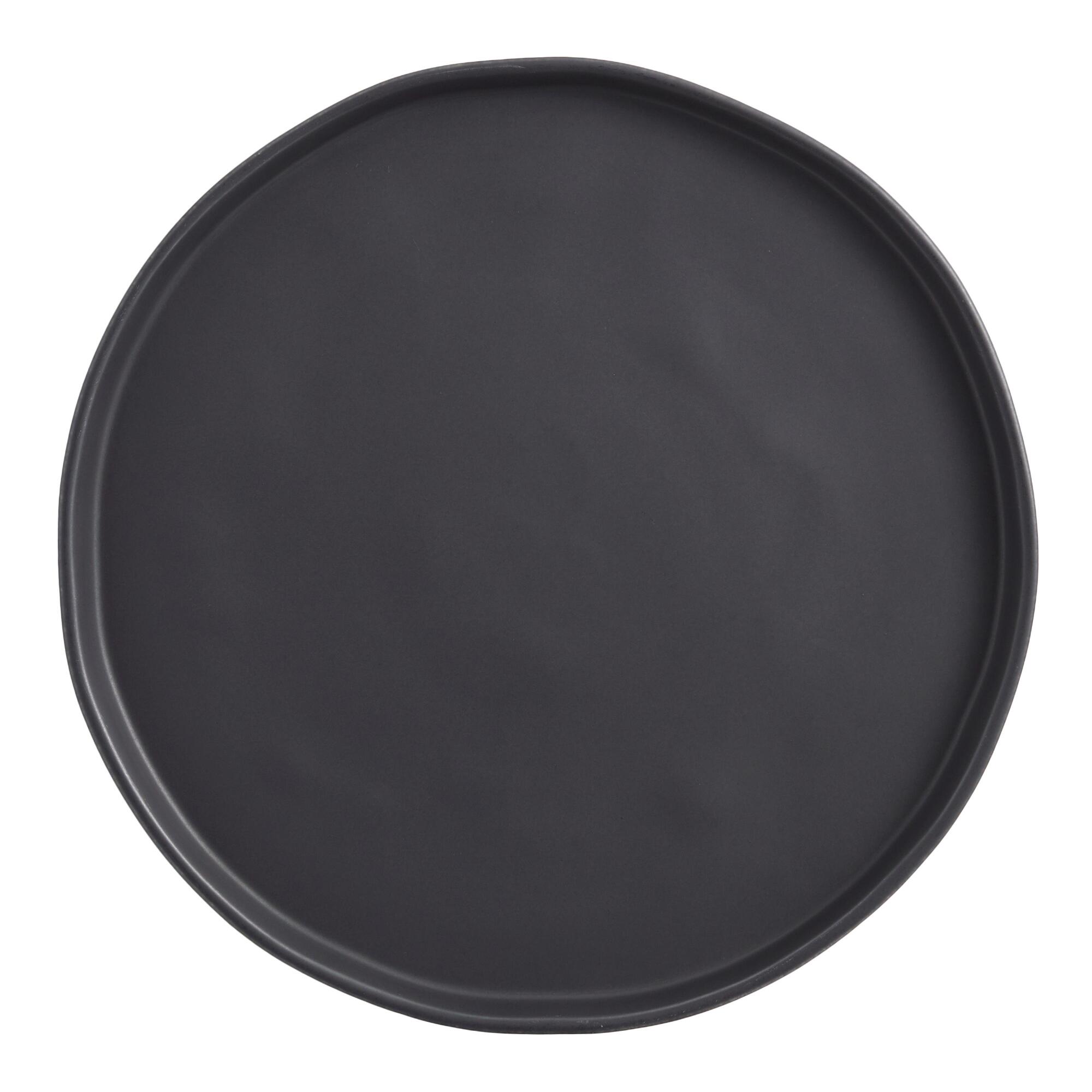 Black Organic Rim Mason Dinner Plates Set Of 6 - Stoneware by World Market