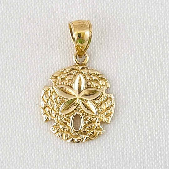 14K Yellow Gold Sand Dollar Pendant