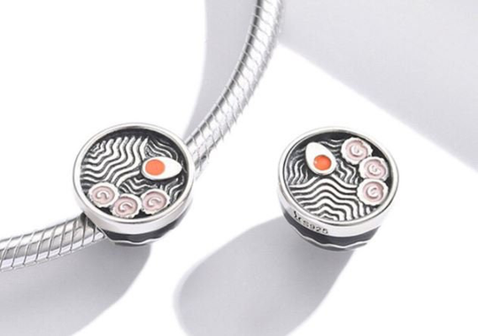 Charms For Pandora Bracelet, Ramen Bowl Charm, 925 Sterling Silver