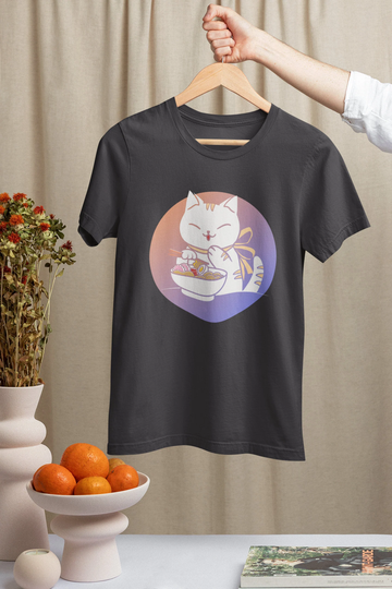 Unisex Ramen Cat T-Shirt, Shirt, Funny Ramen Life T-Shirt