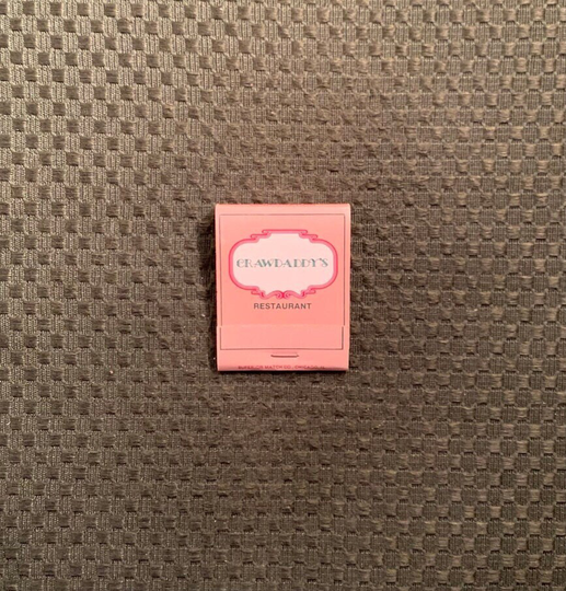 Vintage Matchbook, Crawdaddys, Seafood, Restaurant, Miami Beach, Florida, with 20 Match Sticks, Free Ship in Usa