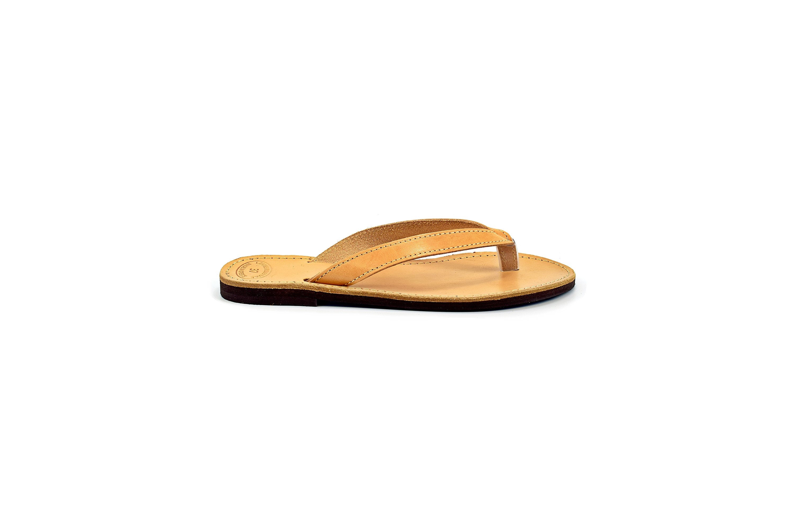 Flip Flops - Summer Beach Sandals From Genuine Full Grain Leather Handmade in Greece