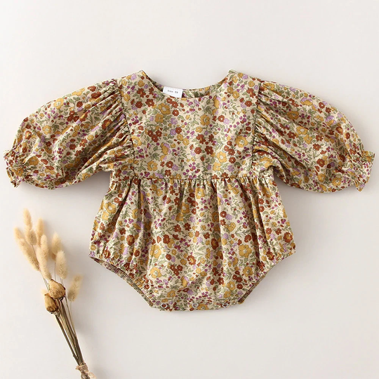 Infant Baby Girls Romper, Oversize Retro, Plaid, Newborn Cotton Long Sleeve, Clothing, One Piece