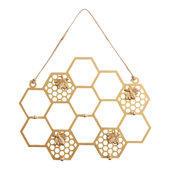 Gold Bee Happy Wall Jewelry Holder by World Market