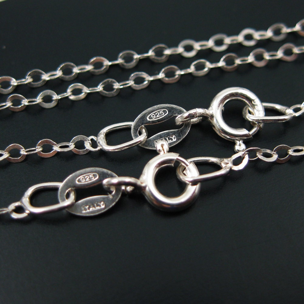 925 Sterling Silver Chain, Necklace - Cable Flat Oval Finished For Pendant, Ready To Wear 22 Inches | 1 Pc Sku 601021-22