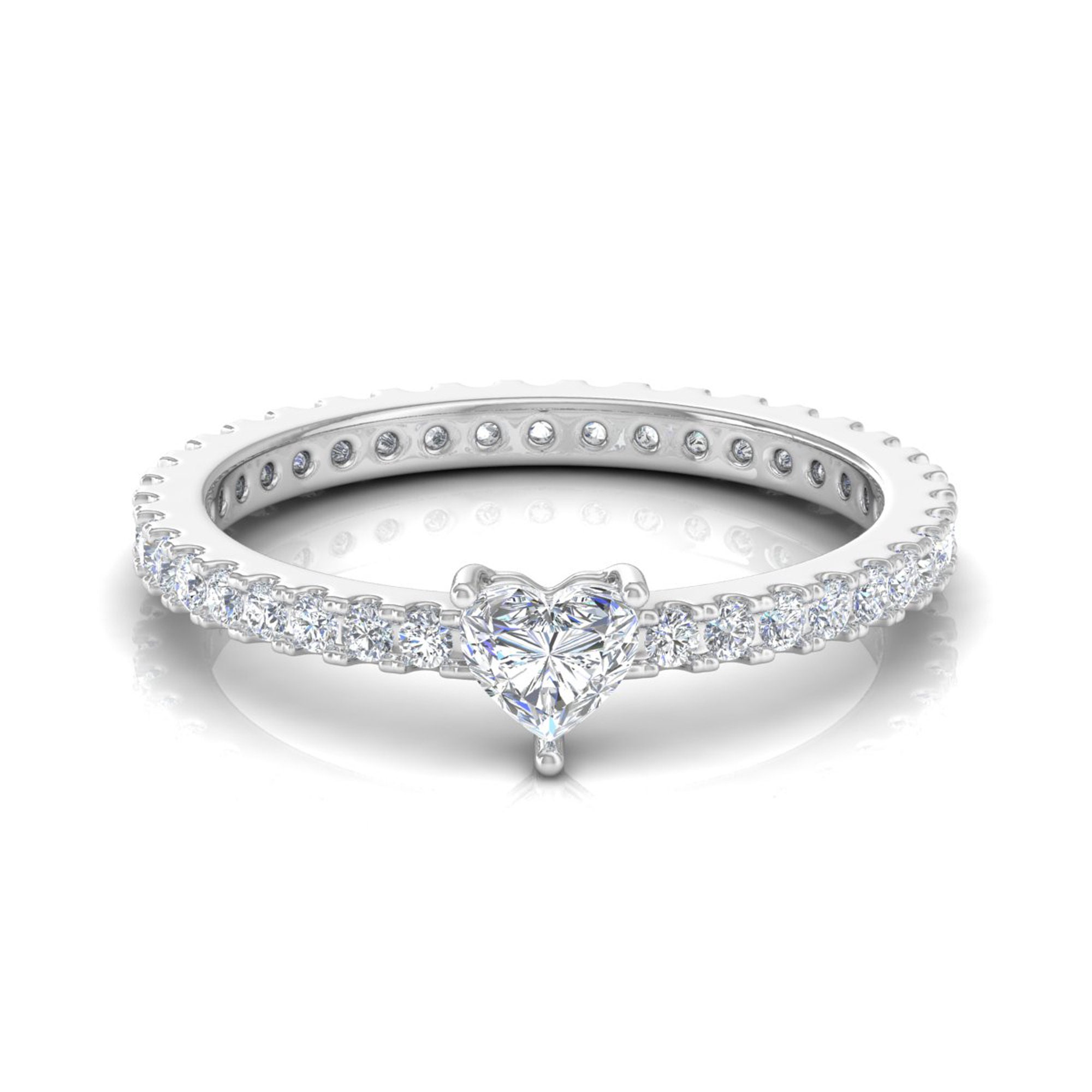 Heart Diamond Ring Gold 14K Unique Rings Shape Engagement Gift
