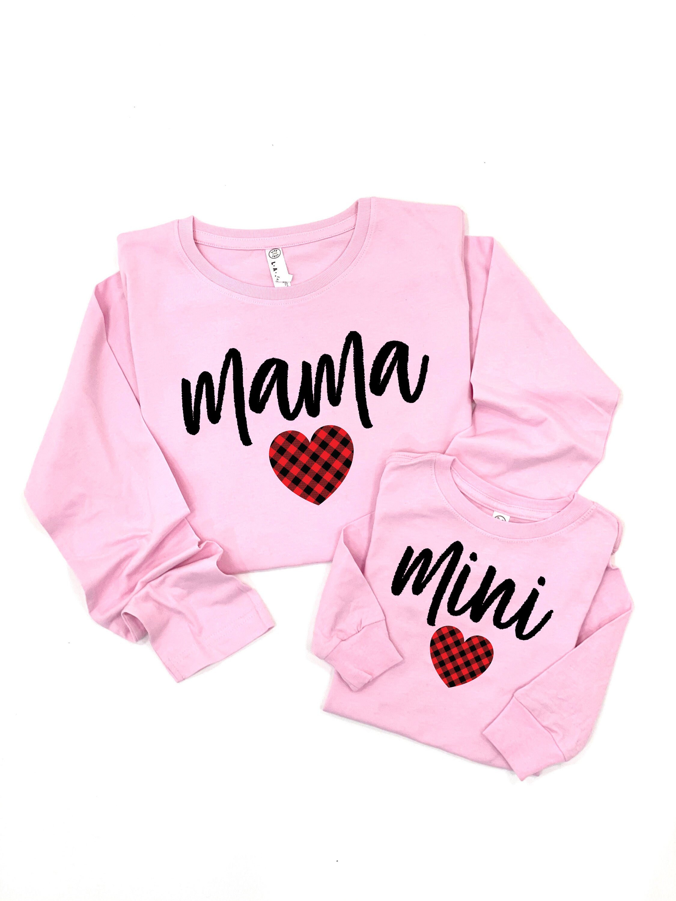 Buffalo Plaid Valentines Day Shirt, Matching Shirts, Mama & Mini Mom Daughter Mommy Me