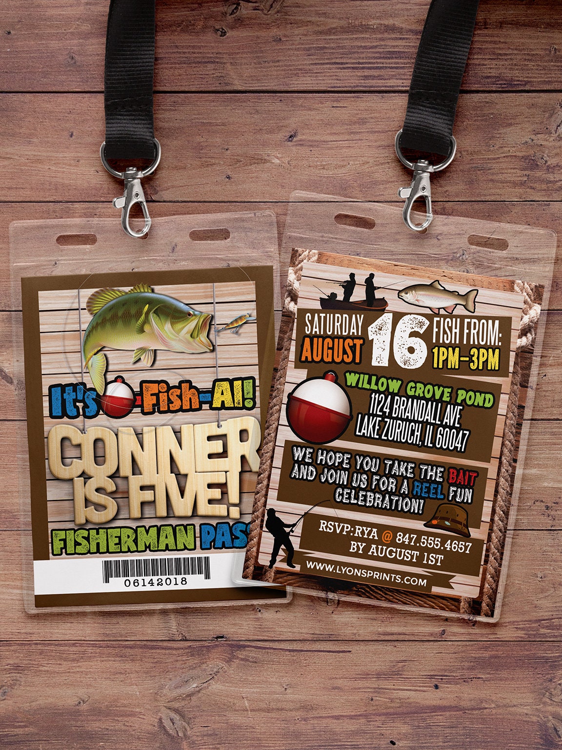 Fishing Birthday Invitation, Printable File, Gone Second Fishing, 2nd Photo