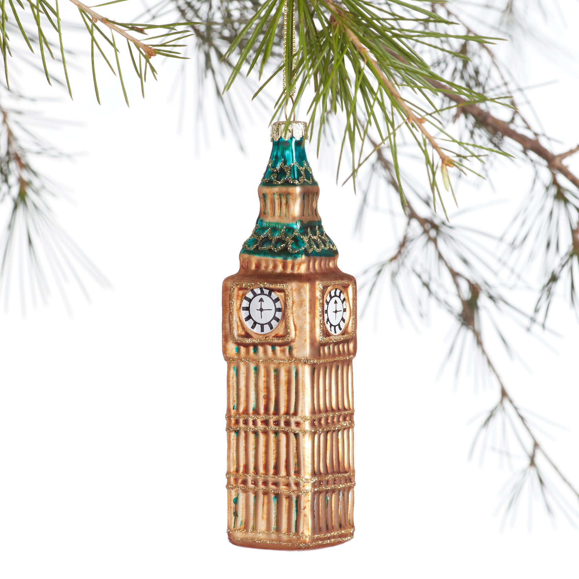 Glittered Glass Big Ben Ornament: Multi by World Market