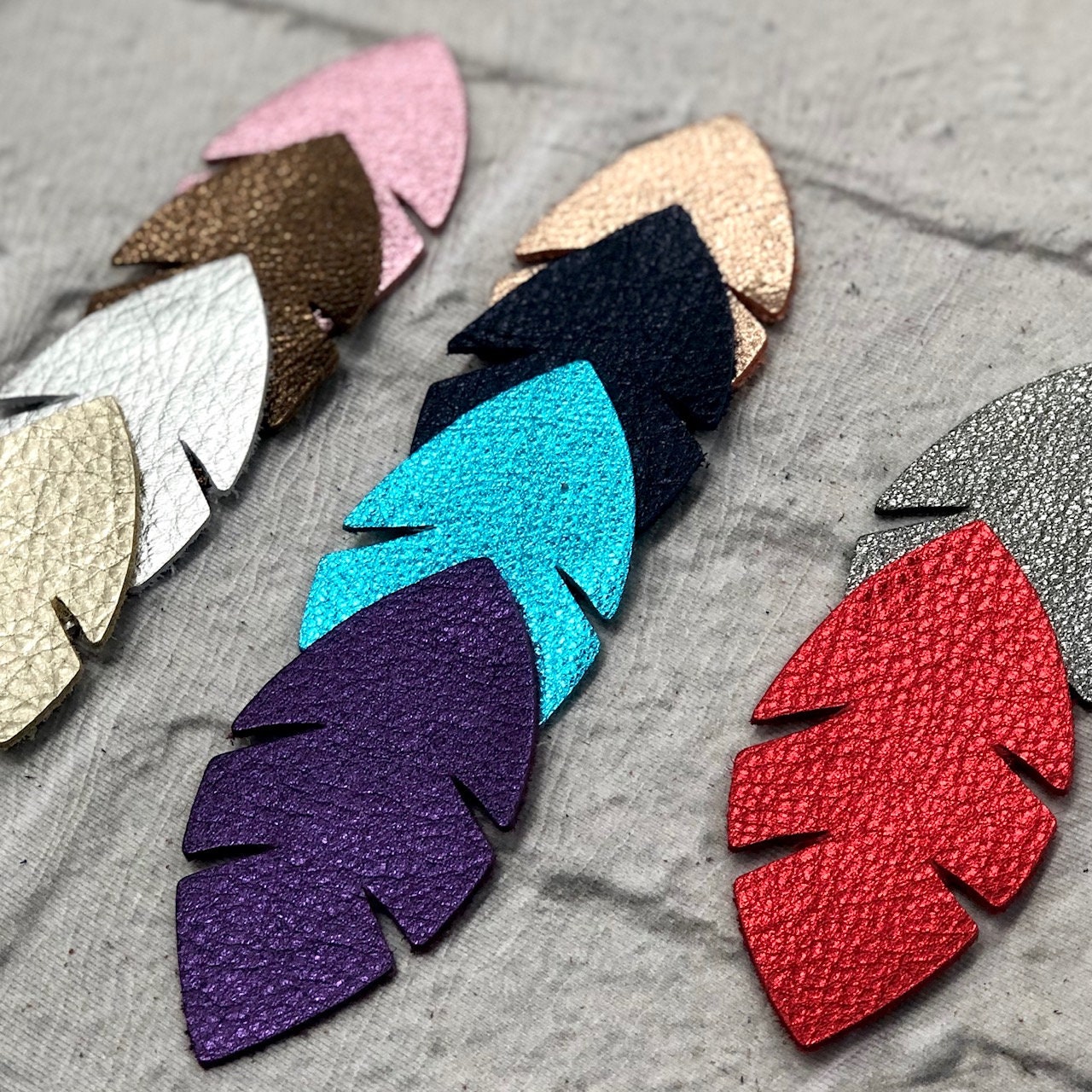 Genuine Metallic Leather, Palm Leaf Shape, Earring Blanks, Leather For Jewelry, Cowhide, Vegas Collection, The Guy