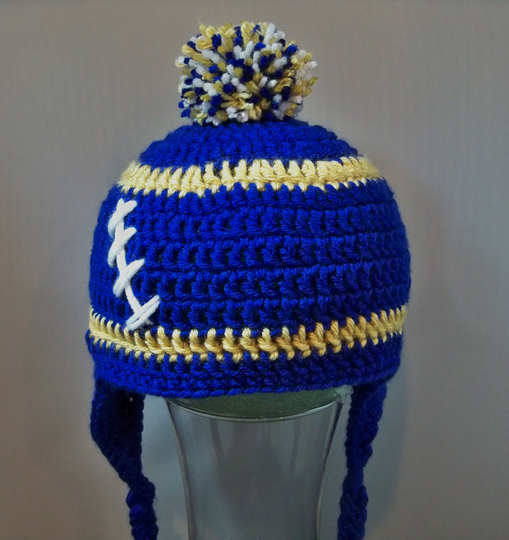 Crocheted Baby Football Beanie Any Team, Any Team Color, Size