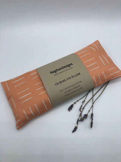 Orange Color Designer Fabric Cotton Washable Cover Flaxseed Lavender Or Unscented Aromatherapy Yoga & Relaxationeye Pillow, Eye Mask