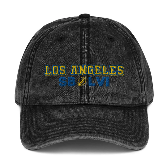 Black Distressed Los Angeles Embroidered Hat, Rams Hat, Super Bowl Nfl Cap, Gift For Fan, Football Fan