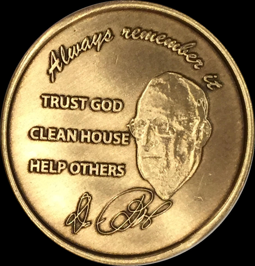 Dr Bob Rx Prescription Bronze Chip Aa Always Remember It Founders Sobriety Medallion