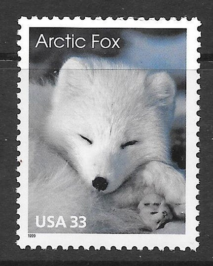 5 33C Arctic Fox Postage Stamps/ Unused, Mint/Usps Issued 1999-Fault Free & Ready To Use