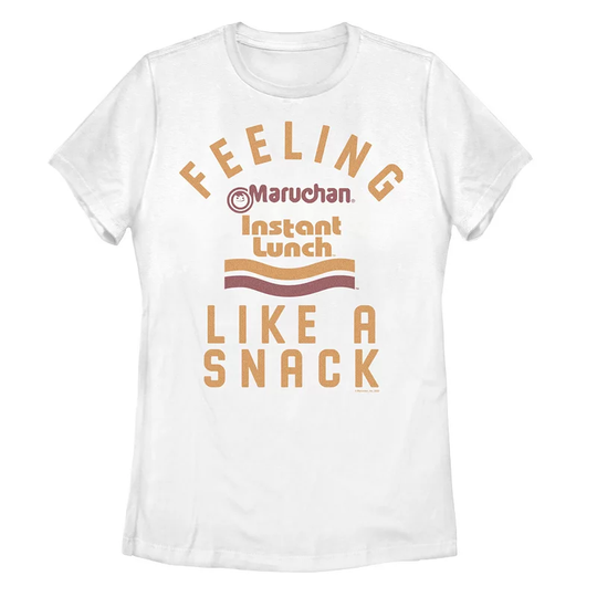 Juniors' Maruchan "Feeling Like A Snack" Graphic Tee, Girl's, Size: Medium, White