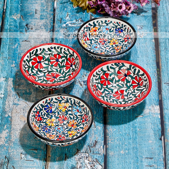 Mini Bowl Set 4 Pieces 10 cm - 3.9 in | Dipping Sauce Jam Colorful