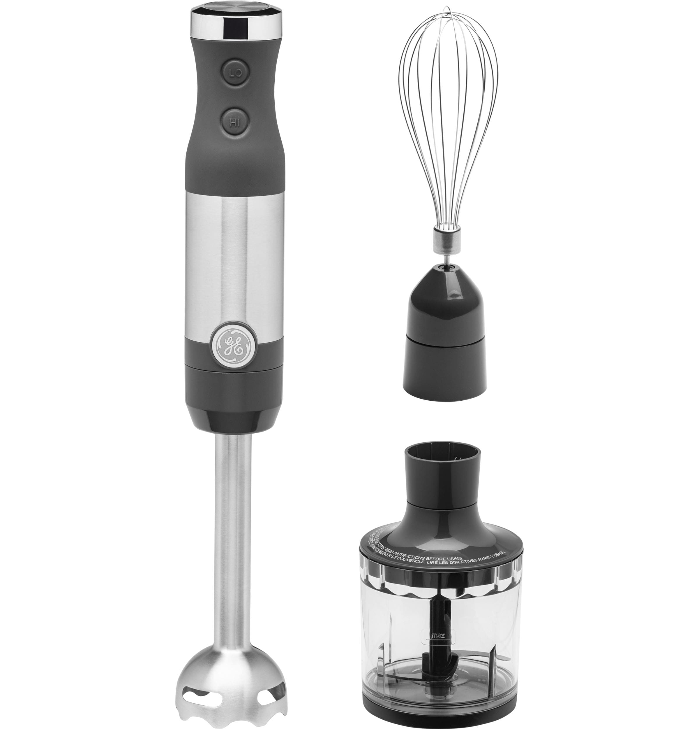 GE 2-Speed Stainless Steel 500-Watt Immersion Blender with Accessory Jar | G8H1AASSPSS