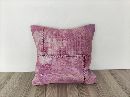 Powder Pink Pillow Cover 20x20 -Vintage Throw -Kilim -Handwoven -Rustic Pillows-Decorative For Couch-Sofa