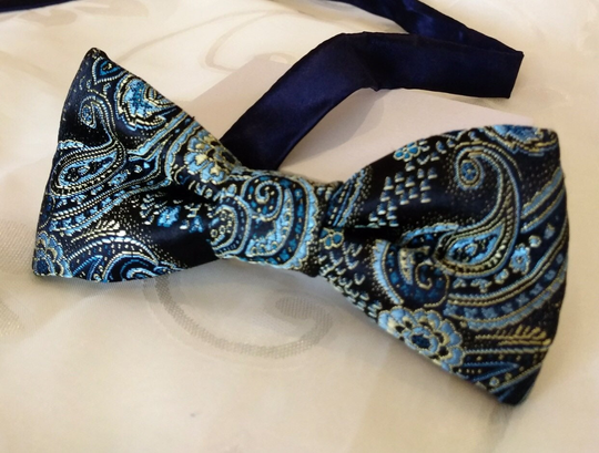 Men's Bowties, Brocade Bow Tie, Evening Ties, Navy Tie, Midnight Blue Ties, Paisley Necktie, Formal Event, Blue Floral Tie, Grooms