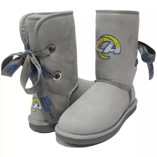 Women's Cuce Los Angeles Rams Champion Ribbon Boots, Size: 6, LAR Grey