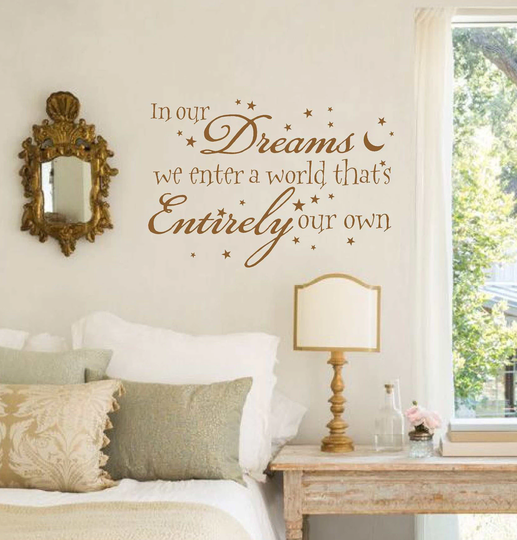 In Our Dreams Wizard Wall Decal, Childs Bedroom Decor, Vinyl Letters, Multiple Colors