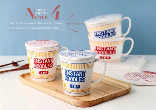 Instant Noodle Mugs With Lid | Mug For Soup Ramen Lover Japanese