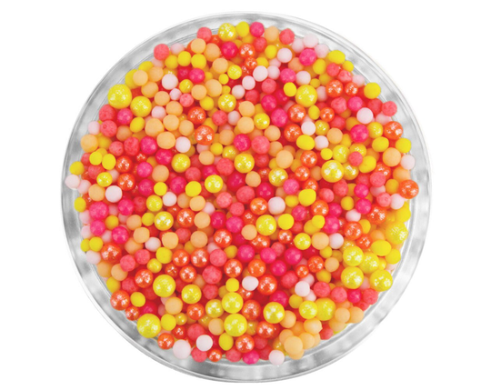 Sunrise Non-Pareils Blend - Our Sunrise Non-Pareils Blend Is A Mix Of in Yellow, Orange, Peach, Coral, Light Coral Pink, & Pink