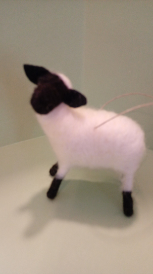 Suffolk Felted Wool Sheep 4" Ornament