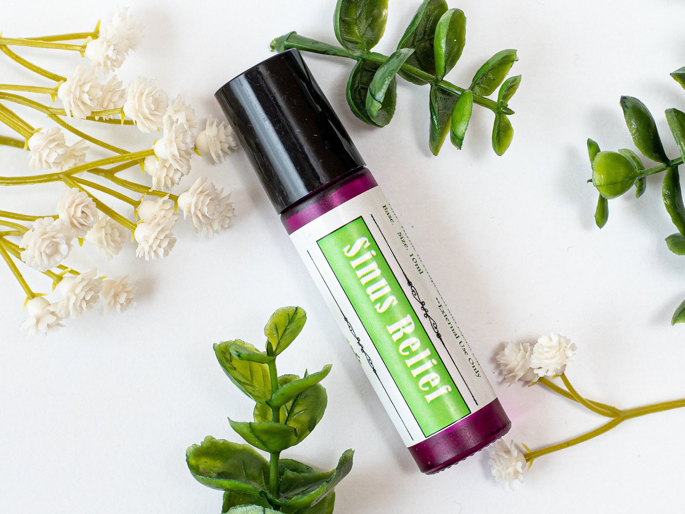 Sinus Relief Roll On, Essential Oil Blend Roller, Natural Cold Remedy Congestion Relief, Soothing Spring Allergy, Winter Personal Care