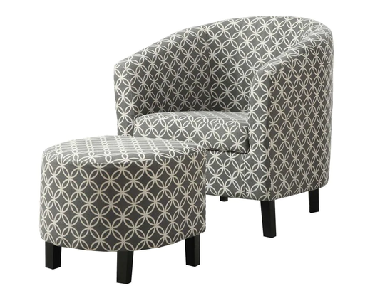 HomeRoots Jasmine Modern Gray Black Blend Contemporary Accent Chair | 333613