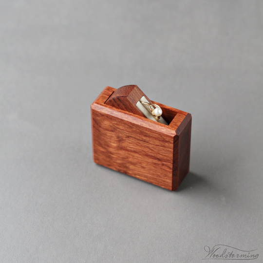 Square Rotating Ring Display Box, Secret Proposal Minimalist Case By Woodstorming