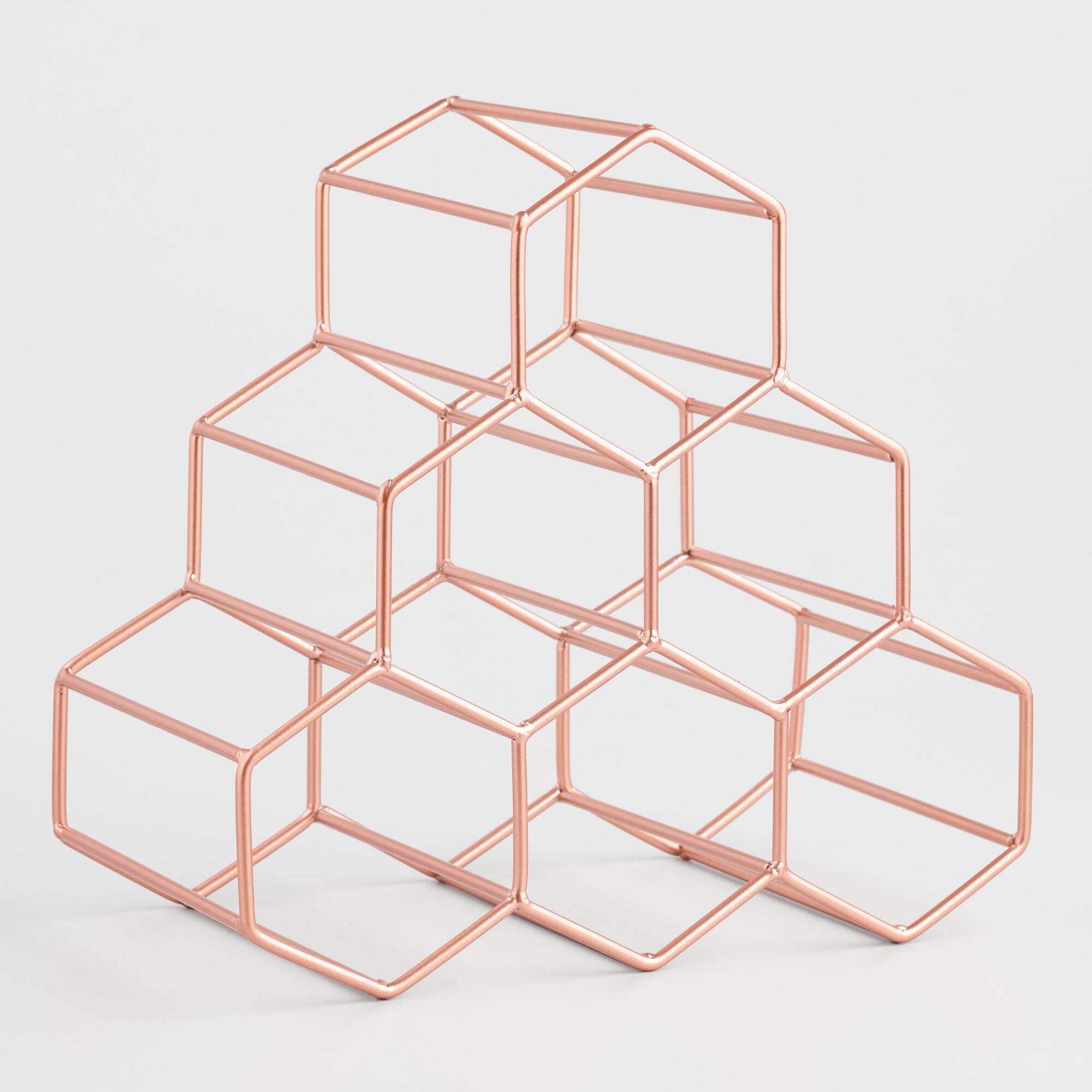 Copper Hexagon 6 Bottle Wine Rack by World Market