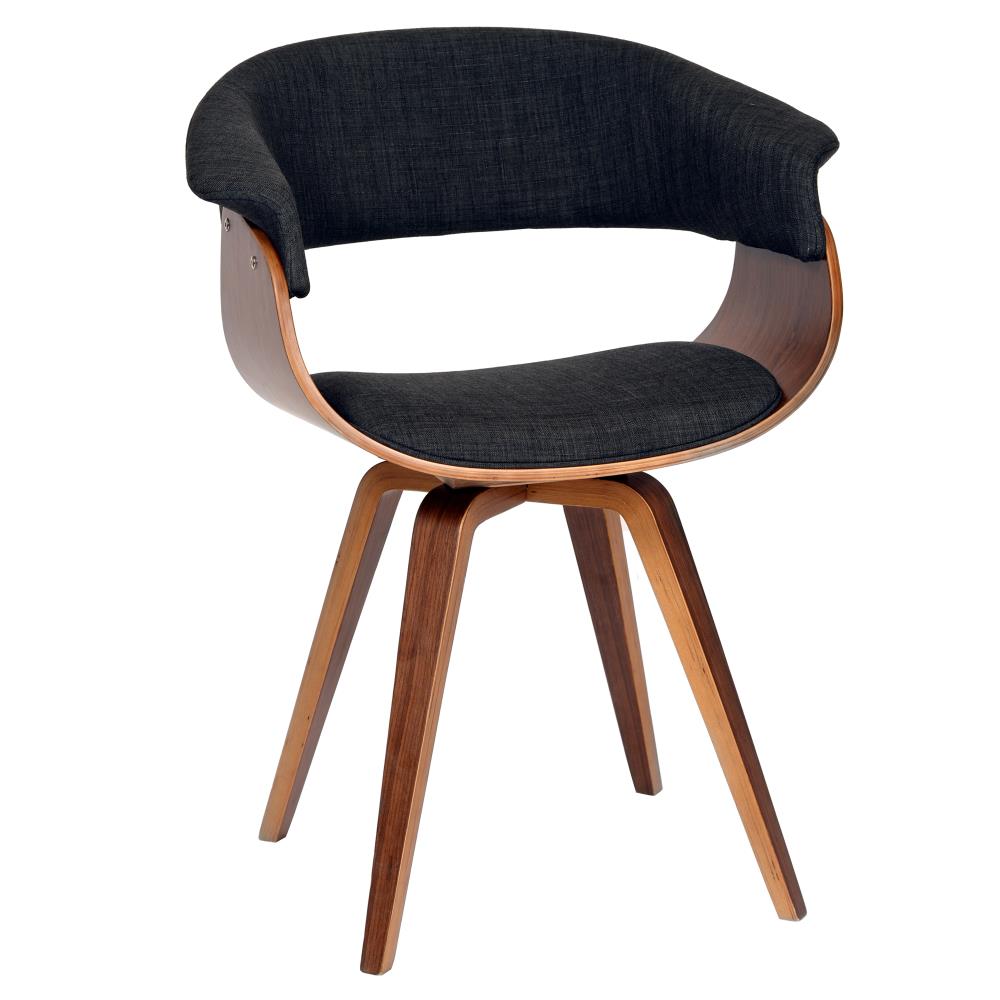 Armen Living Summer Contemporary/Modern Polyester/Polyester Blend Upholstered Dining Arm Chair (Wood Frame) in Black | LCSUCHWACH