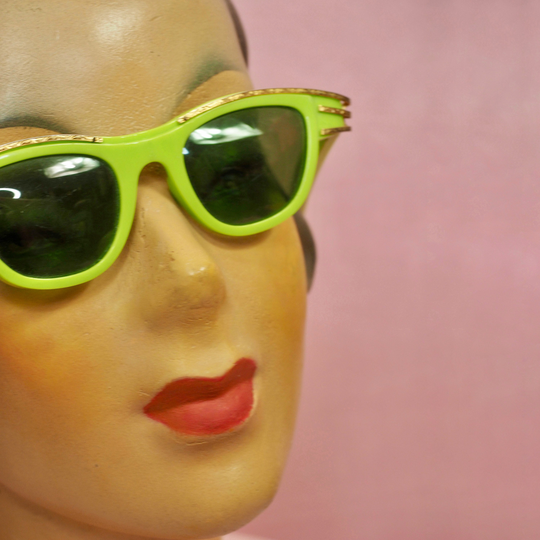 1950S Chartreuse Sunglasses With Gold Accents