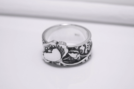 Ring With Poppy Flower, Sterling Silver Jewelry, Made in Ukraine