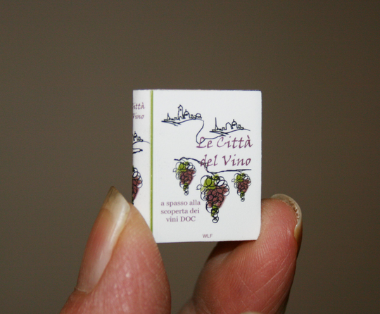Dollhouse Miniatures "Cook Book About Wine" - Artisan Handmade Miniature in 12Th Scale. From Cosediunaltromondo Italy