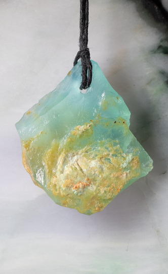 Blue Opal Rough Pendant Beautiful Sky Rough Pendant, Andean Necklace, Meditation Stone, Healing Stone