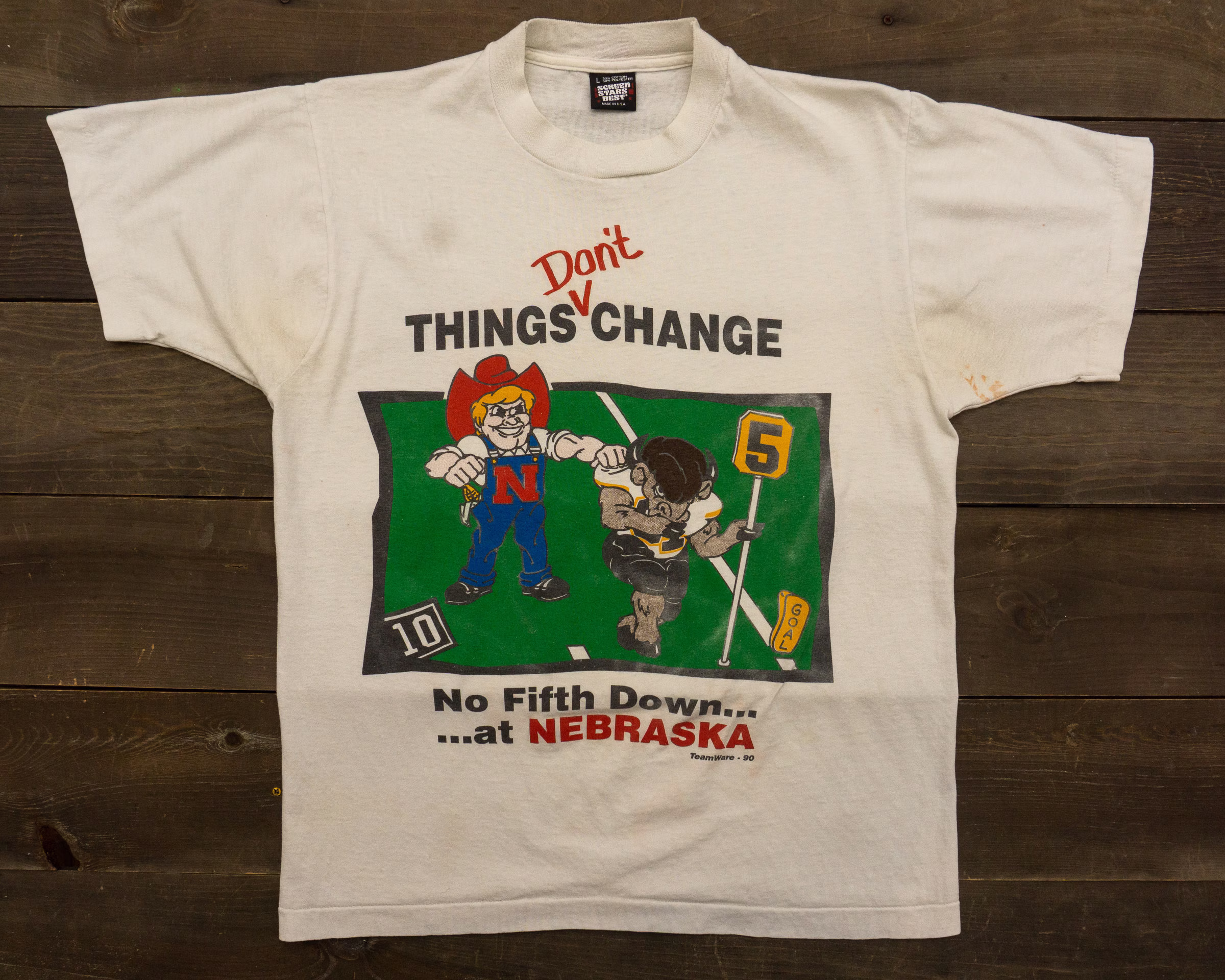 90S Vintage Nebraska Football T-Shirt | No Fifth Down At Graphic Tee