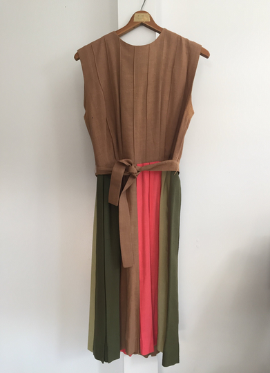Dress, Vintage Dress With Belt, Colorful