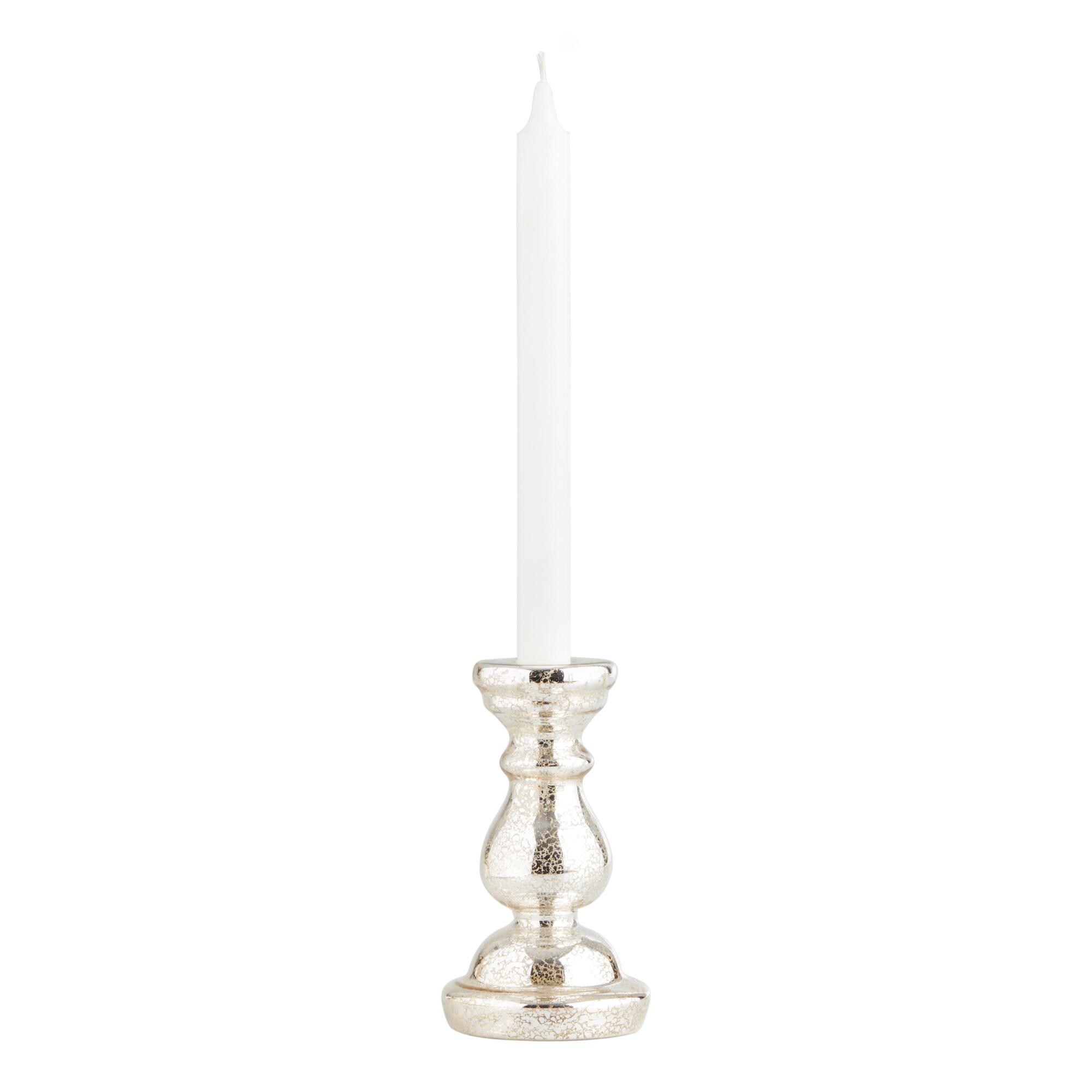 Pier Place Silver Mercury Glass Taper Candleholder by World Market